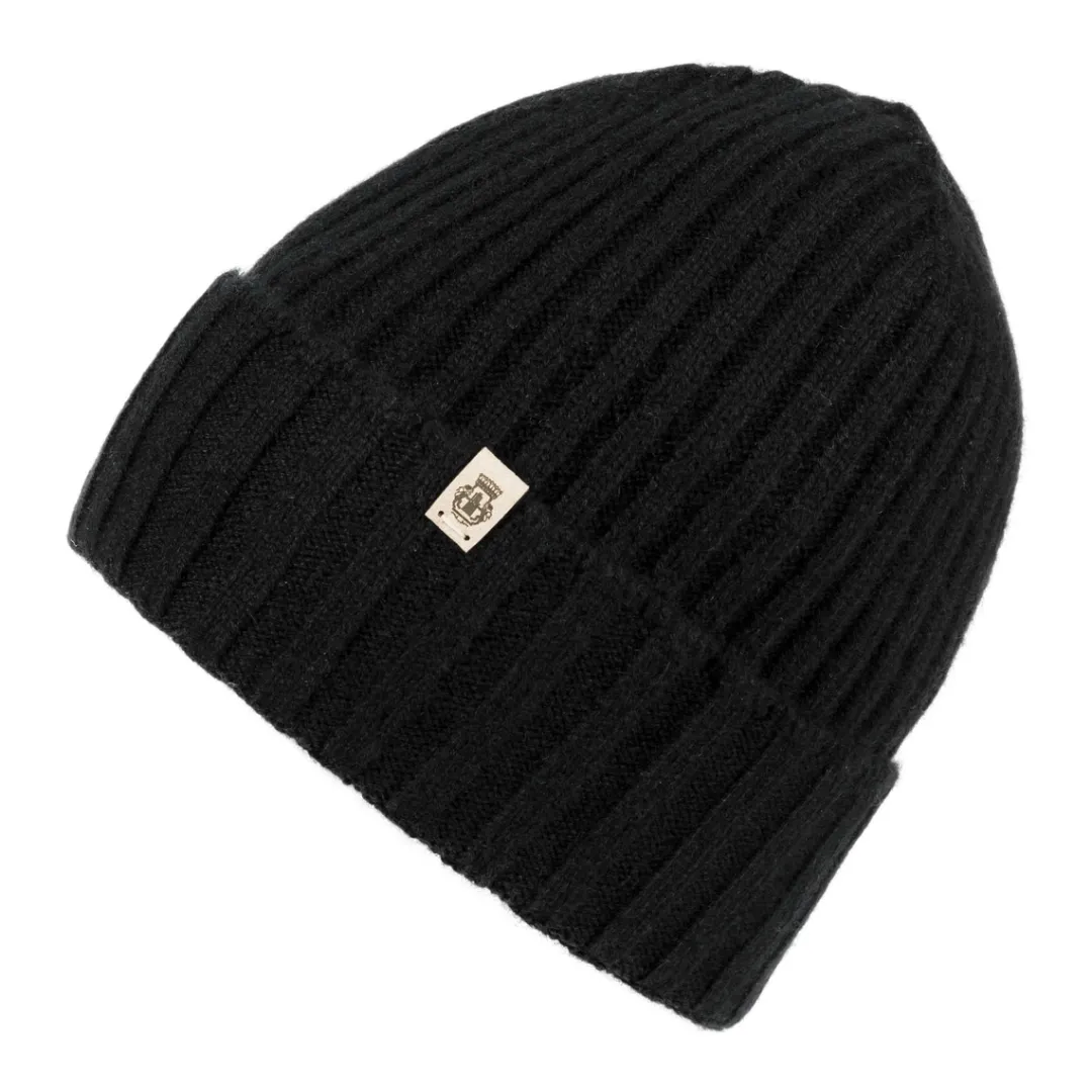 ROECKL Business Cashmere Muetze mit Umschlag - black (schwarz) Clearance