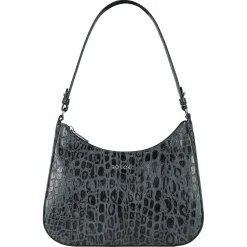 ROECKL Cleo small Croco silver - black (schwarz)